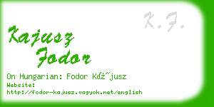 kajusz fodor business card